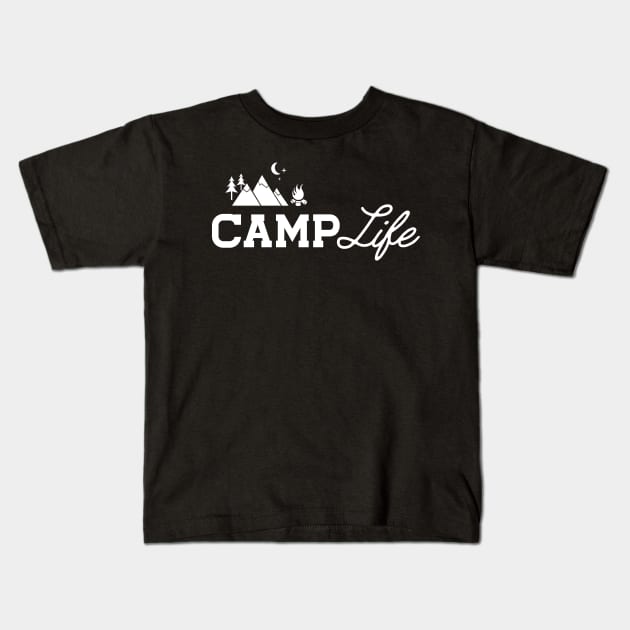 Camp Life Kids T-Shirt by KC Happy Shop